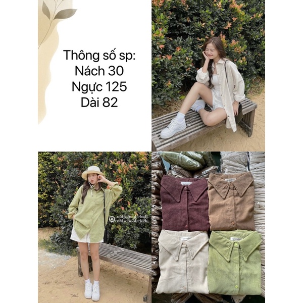 Sơ mi Nhung Oversize Đa Dạng Style