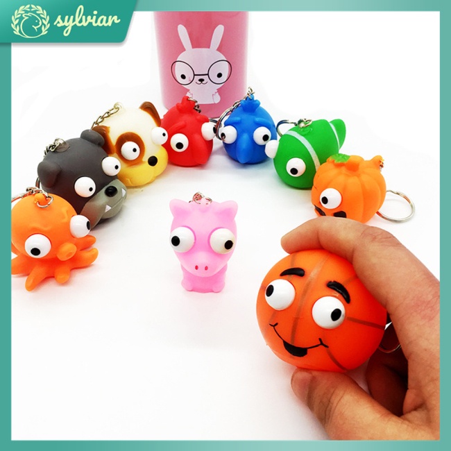 Móc Khóa Hình Búp Bê Mắt Sáng Tạo Giảm Căng Thẳng