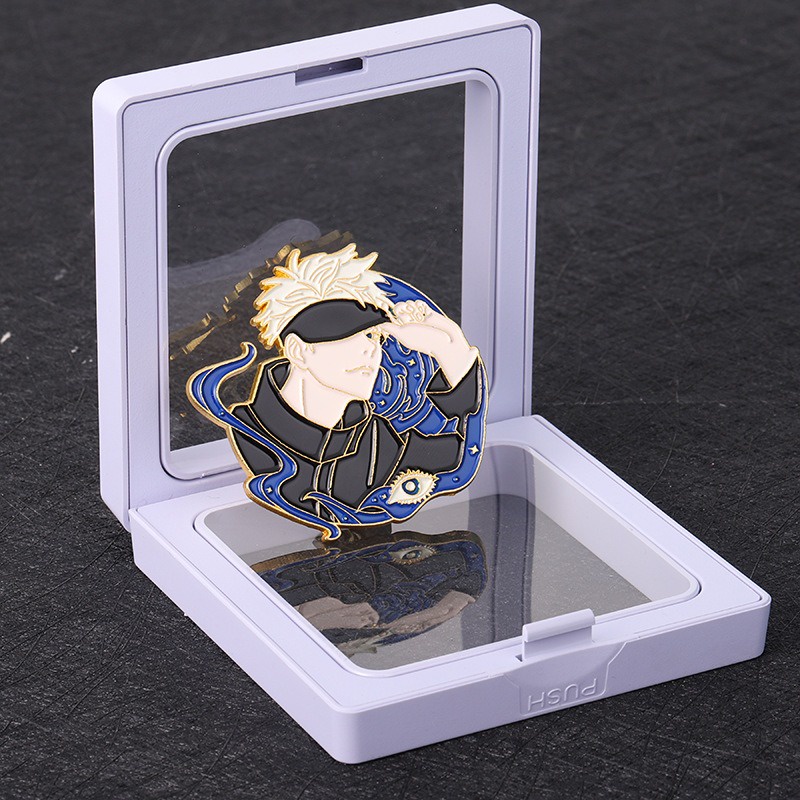 Pin cài áo Jujutsu Kaisen Satoru Gojo/ Yuji Itadori/ Megumi Fushigoro/ Suguru Geto/ Toge Inumaki tặng khung đựng - GC448