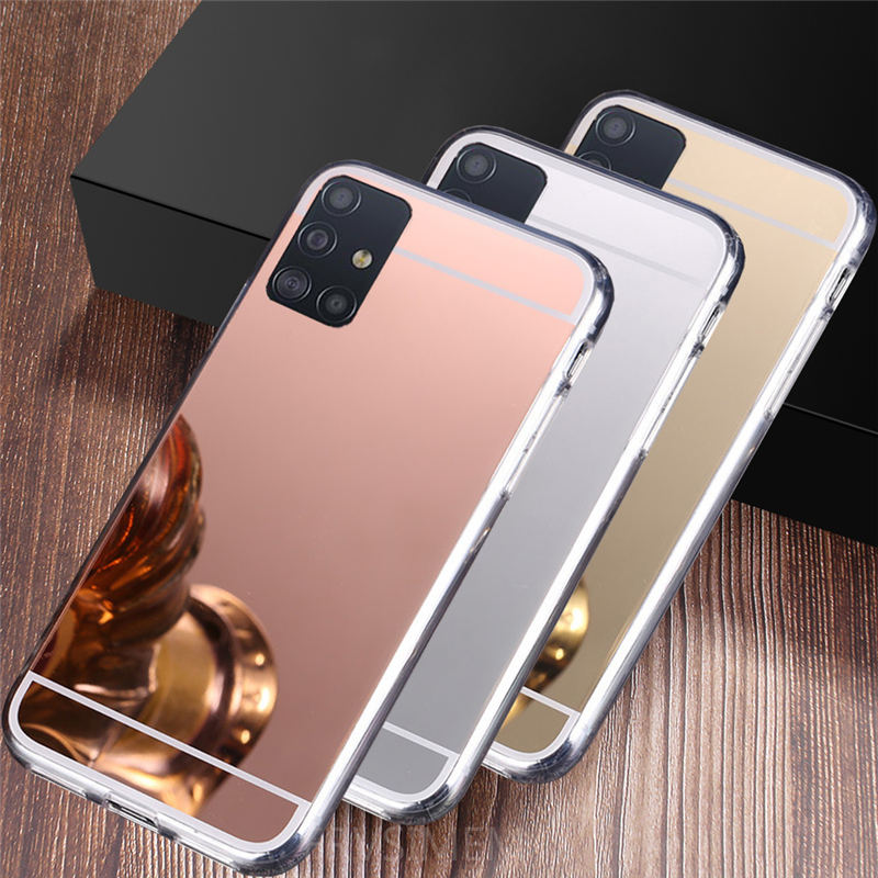 Samsung S20 S21 Ultra S10 S9 S8 Plus S7 Edge S20+ S21+ Luxury Rose Gold Mirror Cases Fashion TPU Case