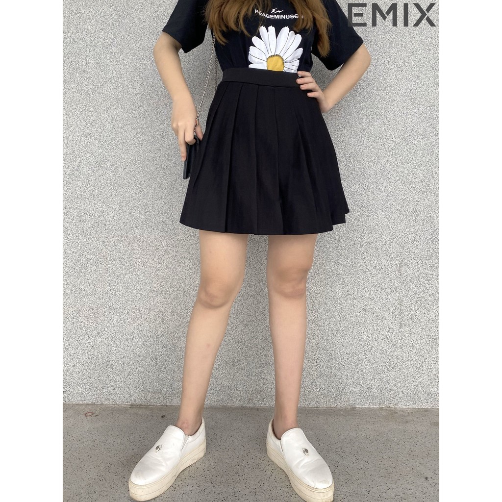 Chân váy xếp ly EMIX chất umi màu đen | BigBuy360 - bigbuy360.vn