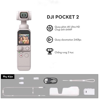 Dji osmo pocket 2 exclusive combo sunset white- máy quay phim chống rung 4k - ảnh sản phẩm 1