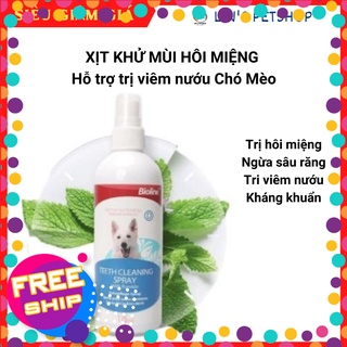 Chai xịt thơm miệng cho chó mèo thú cưng bioline teeth cleaning spray