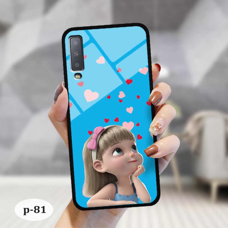 [Mã ELORDER5 giảm 10K đơn 20K] Ốp kính in hình cute Samsung Galaxy A7 2018