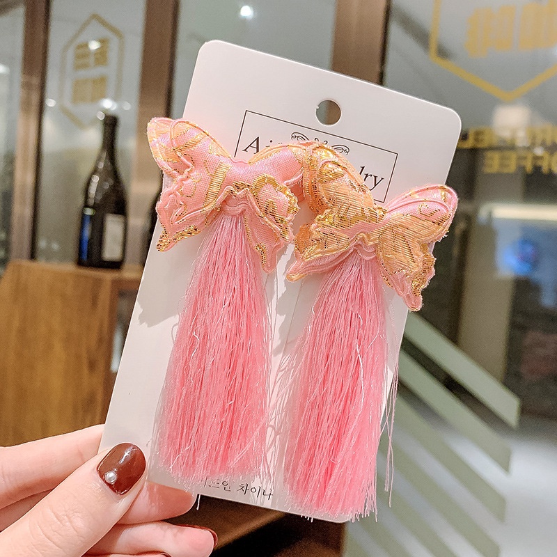Nơ cài tóc trang trí phong cách Trung Quốc cổ điển thời trang năm mới làm quà tặng cho bé gái