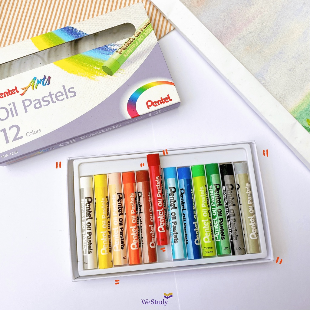 Hộp màu sáp dầu Pentel  - TẶNG KÈM BOOKMARKS