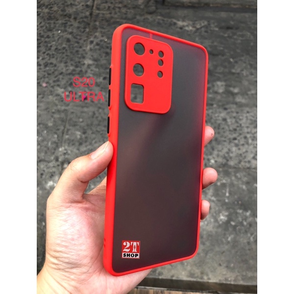 ỐP LƯNG CHỐNG SỐC GALAXY S20/ S20 PLUS/ S20 ULTRA LƯNG MECA ĐEN NHÁM, VIỀN MÀU CAO SU