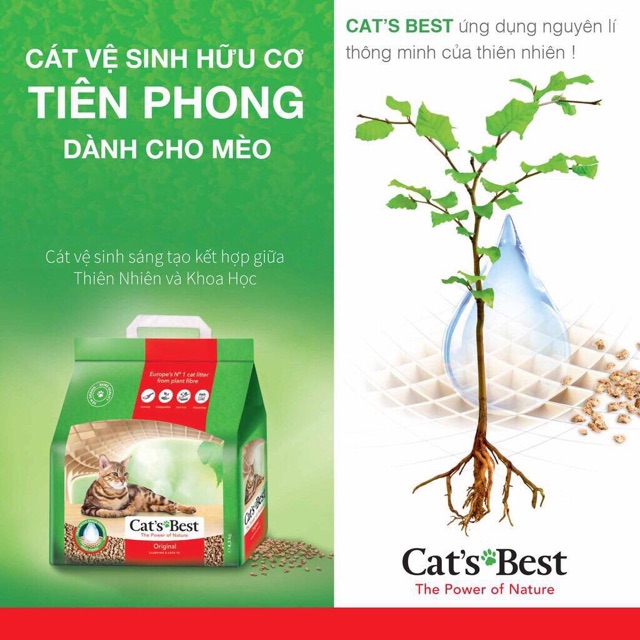 CAT'S BEST ORIGINAL - CÁT VỆ SINH &quot;BẪY MÙI THÔNG MINH&quot; 10L 4.3kg