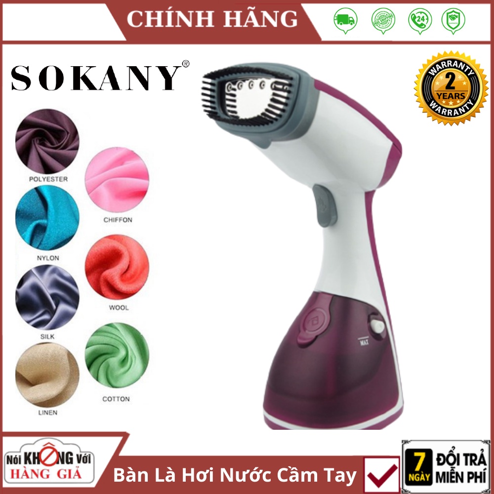 Bàn là hơi nước cầm tay Sokany AJ 2205  FREESHIP  diệt khuẩn 99,9%, dùng cho nhiều loại vải, tạo hơi cực nhanh, BH 2N