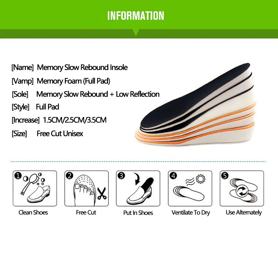 GTUBIKE Đệm lót giày thể thao thoáng khí thấm hút mồ hôi chuyên dụng 1.5/2.5/3.5CM
