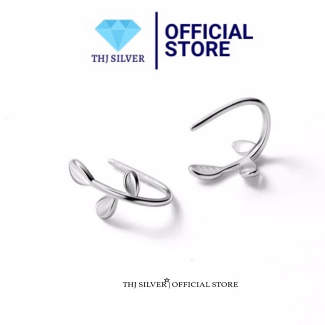 Bông tai lá liễu THJ dạng cài nhỏ xinh -Chuẩn bạc ta