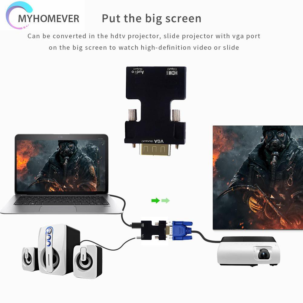 Bộ Chuyển Đổi Âm Thanh Video Kỹ Thuật Số Hd 1080p Hdmi Sang Vga Cho Pc