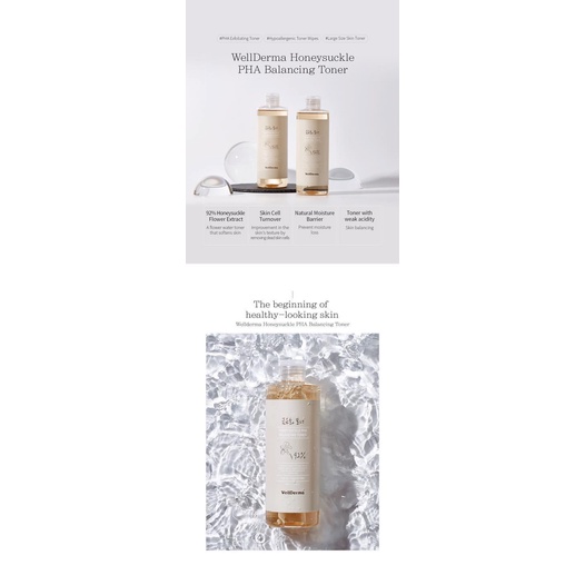 Nước Hoa Hồng Se Khít Lỗ Chân Lông & Loại Bỏ Mụn Đầu Đen Toner Wellderma Honeysuckle Pha Balancing 500ml