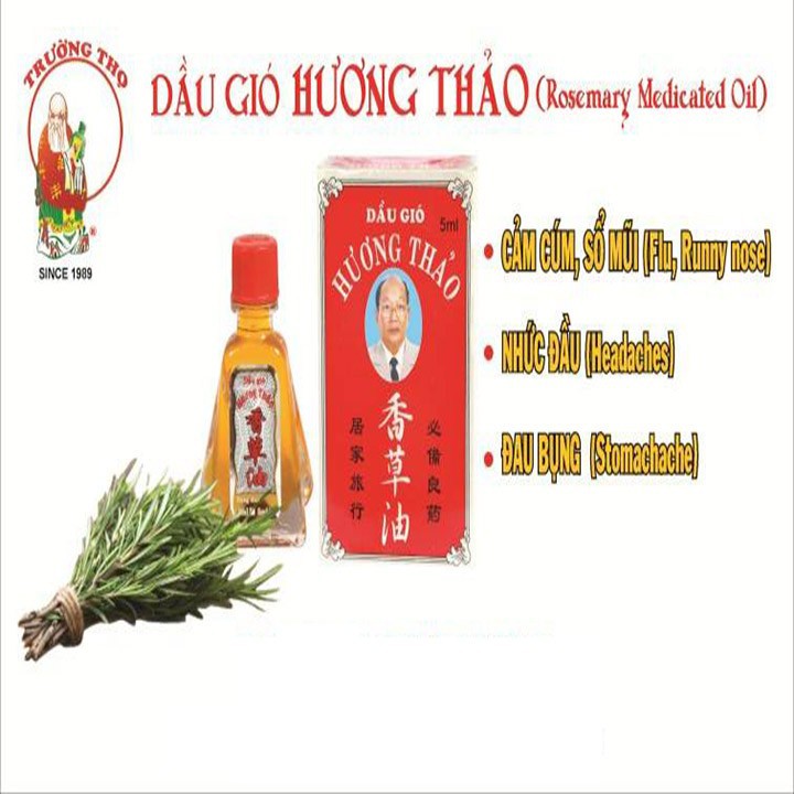 Lố 12 Chai Dầu gió Hương Thảo 5ml : Thông mũi, giảm đau đầu, đau bụng, hỗ trợ hiệu nghiệm chứng viêm xoang