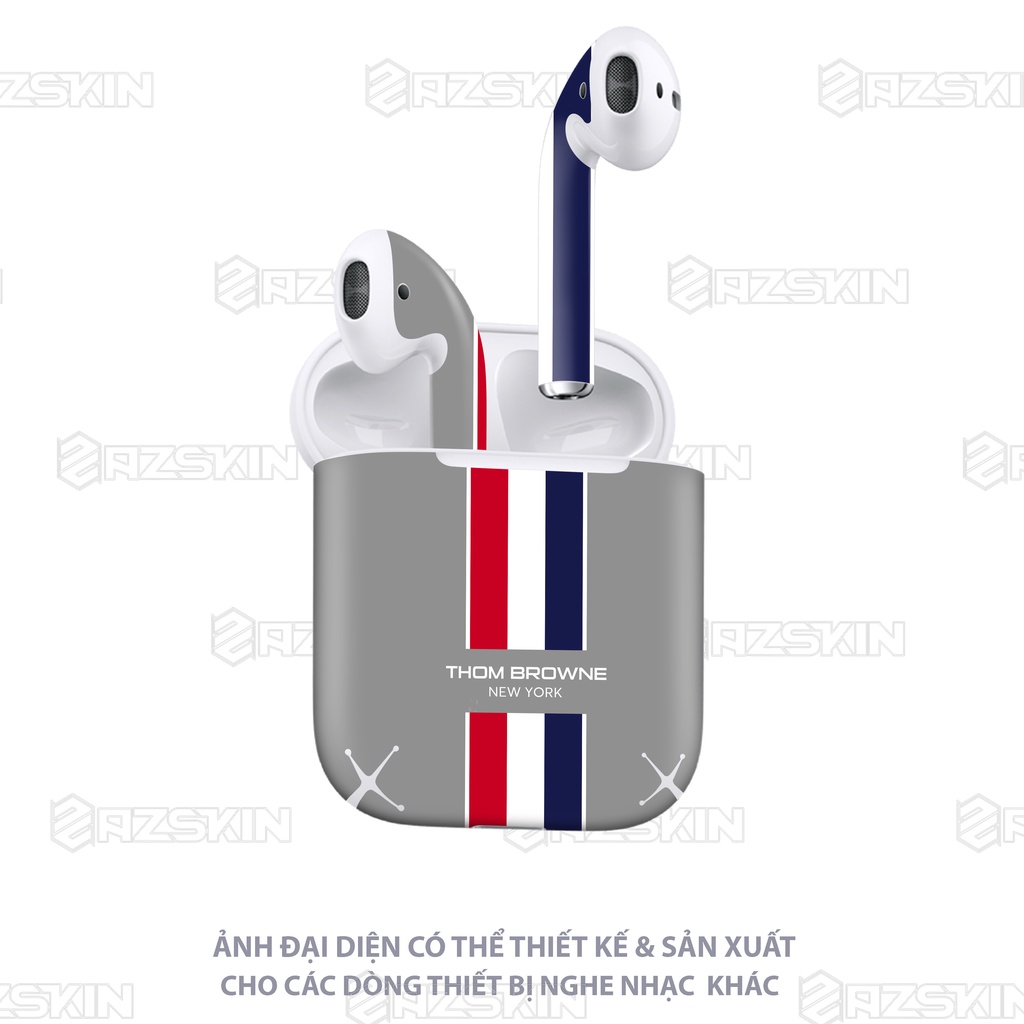 Hình Dán Airpods 1/2/Pro Thiết Kế Thombrowne |SK_APLB86| Chất Liệu PVC Chống Nước, Cắt Rời Khuôn Sẵn