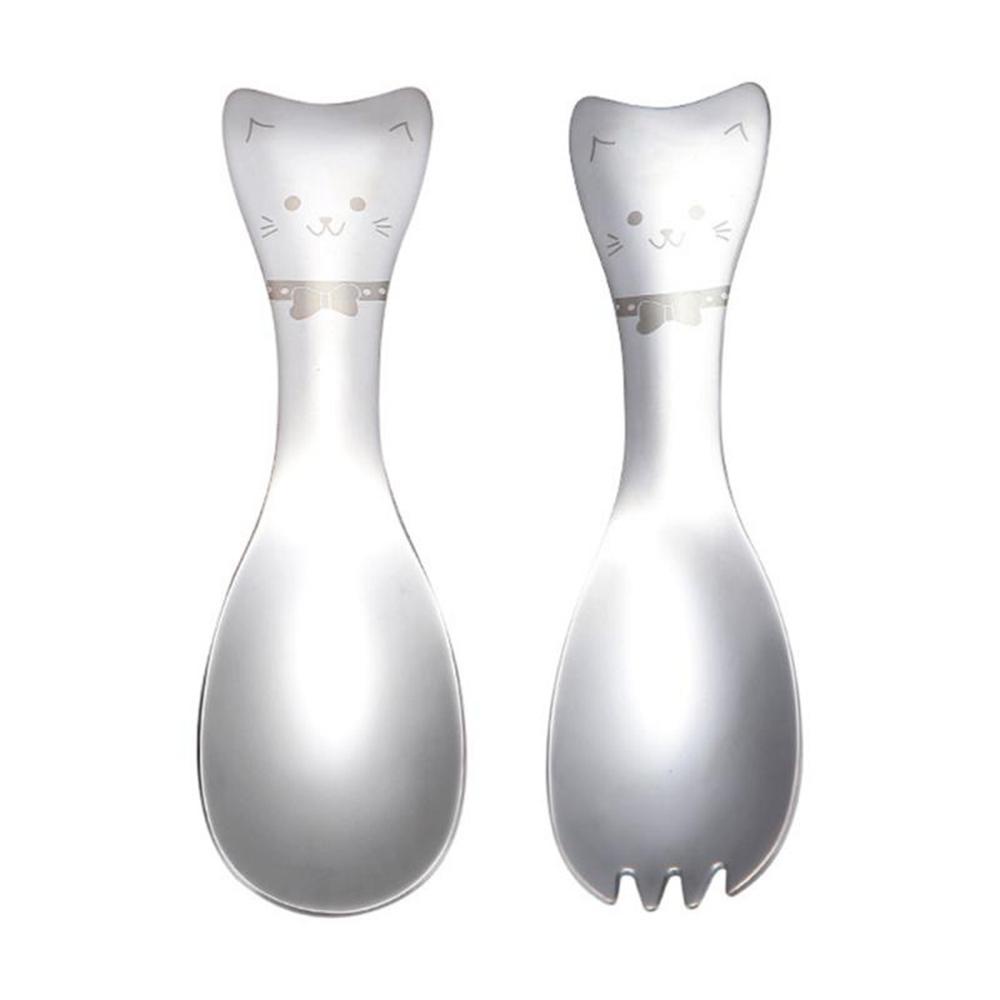HARRIETT Bộ Muỗng Cà Phê &amp; Nĩa Mini Hình Hoạt Hình Cho Trẻ Em
