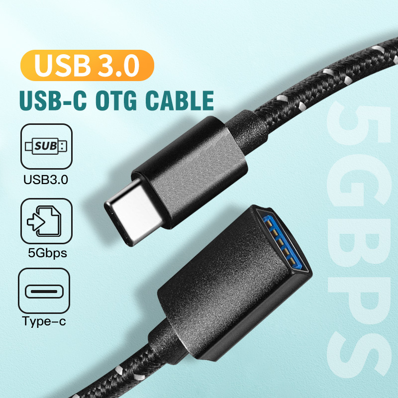 Dây Cáp FONKEN 3.0 OTG Chuyển Đổi Chui Cắm USB C Sang Cổng Cắm USB Kết Nối Máy In/Đầu Đọc Thẻ Nhớ Với MacBook Pro