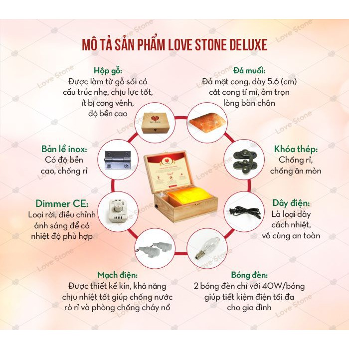 Hộp Đá Muối Massage Chân LoveStone Classic - Hàng Chính Hãng