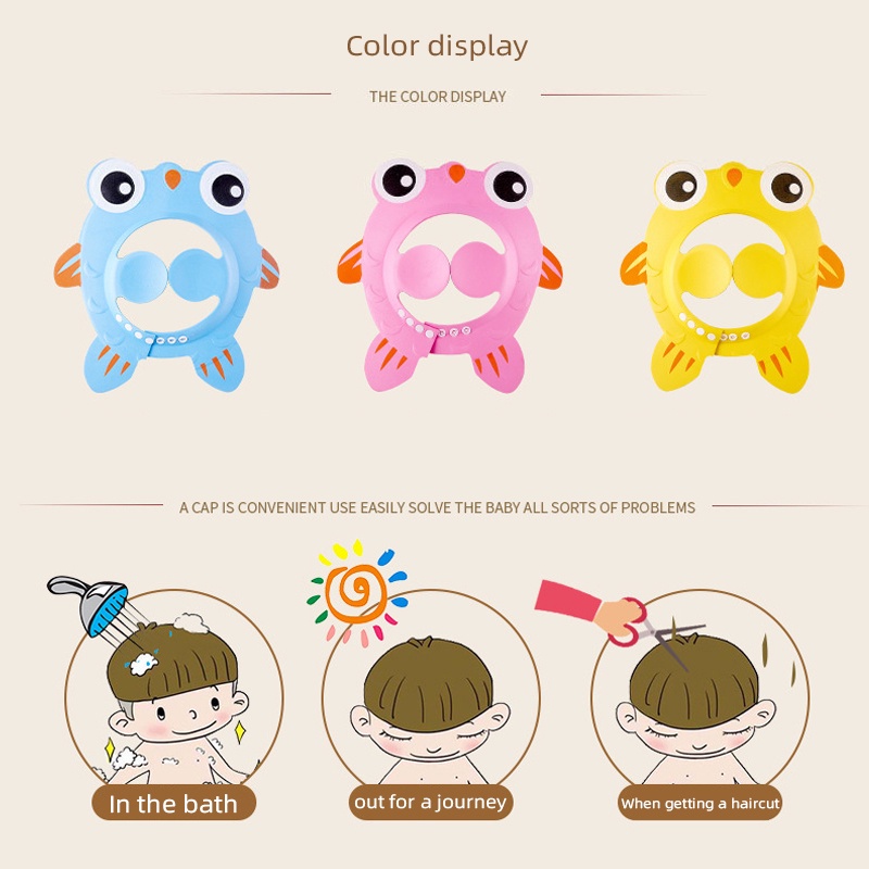 Mũ Gội Đầu Chống Thấm Nước Tùy Chỉnh Bảo Vệ Tai Họa Tiết Động Vật Dễ Thương Cho Bé