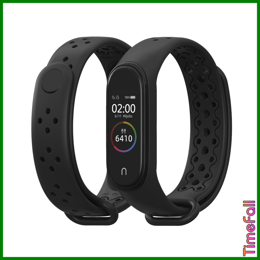 Dây đeo cao su lỗ Miband 4, MIBAND 3 thể thao chính hãng MIJOBS - dây đeo thay thế thể thao mi band 4, mi band 3