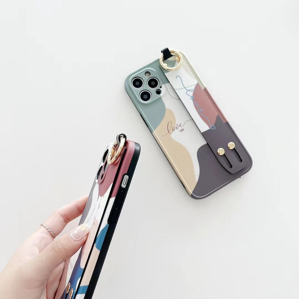 Ốp Điện Thoại Dẻo Họa Tiết Hoa Xinh Xắn Kèm Vòng Đeo Tay Cho Iphone 12 pro max 11 pro max xs max xr x