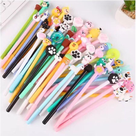 Bút Bi Nước Mực Gel/ Bút Bi Cute gắn đồ chơi