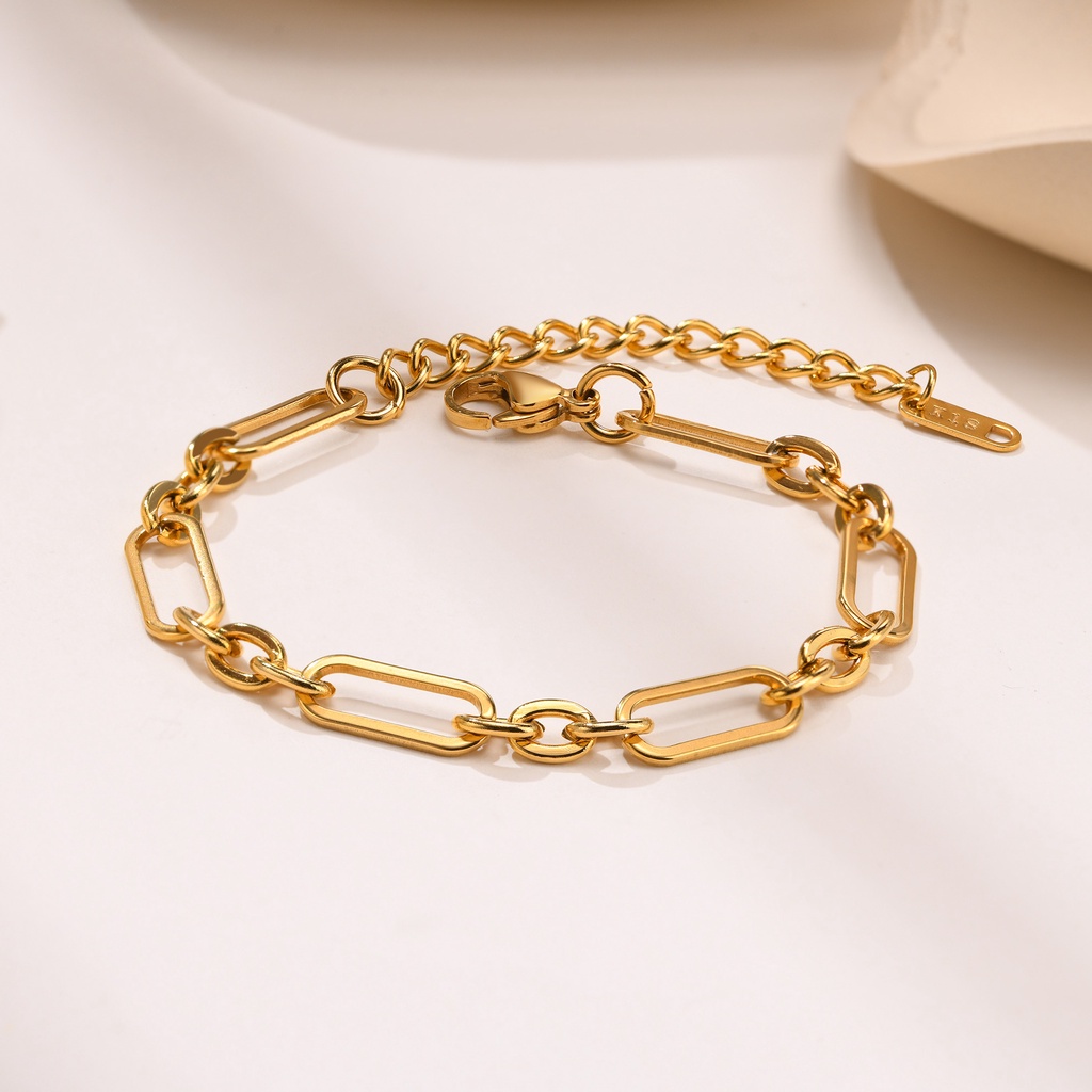 Vnox Vòng Tay Dạng Chuỗi Mạ Vàng Thời Trang Dành Cho Nữ
