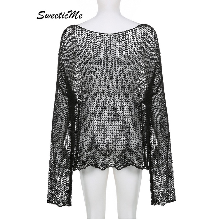 Áo Sweater Dệt Kim Tay Dài Cổ Tròn Màu Sắc Tương Phản Thời Trang   Cho Nữ