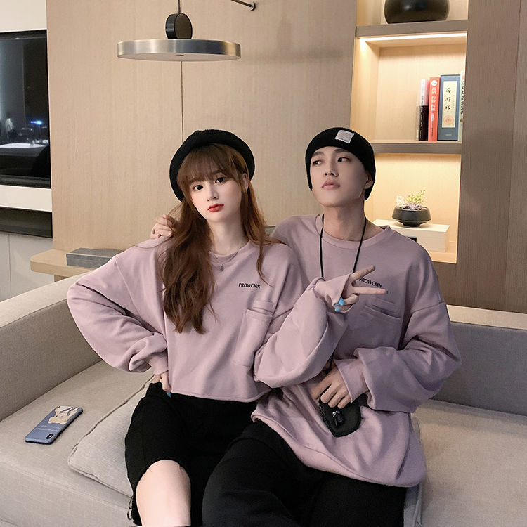 Áo Sweater Tay Dài In Chữ Kiểu Hàn Quốc Thời Trang Xuân Thu Cho Các Cặp Đôi | BigBuy360 - bigbuy360.vn