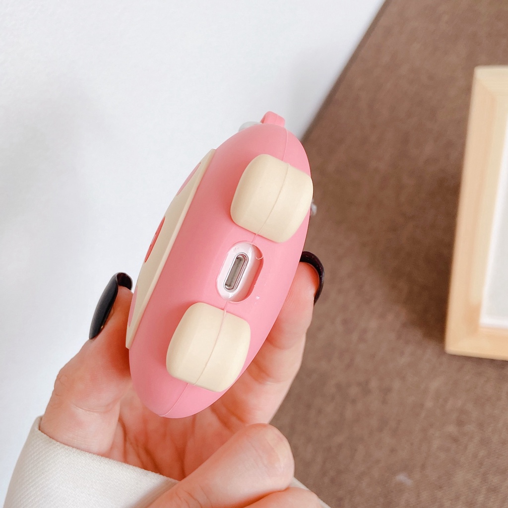 Vỏ Bảo Vệ Hộp Sạc Tai Nghe airpods 1 2 pro Hình Quả Đào Hoạt Hình Dễ Thương
