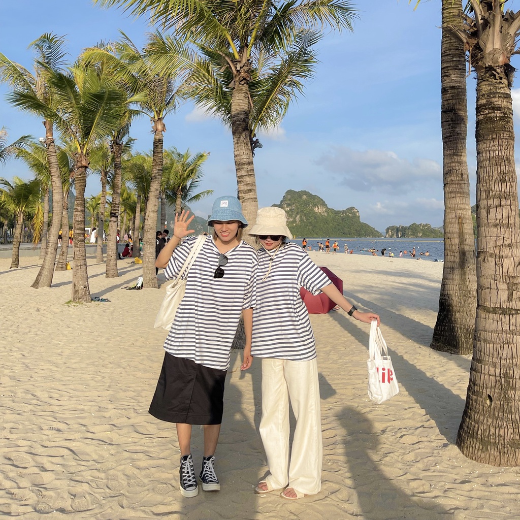 KIM - Áo phông xanh kẻ chéo