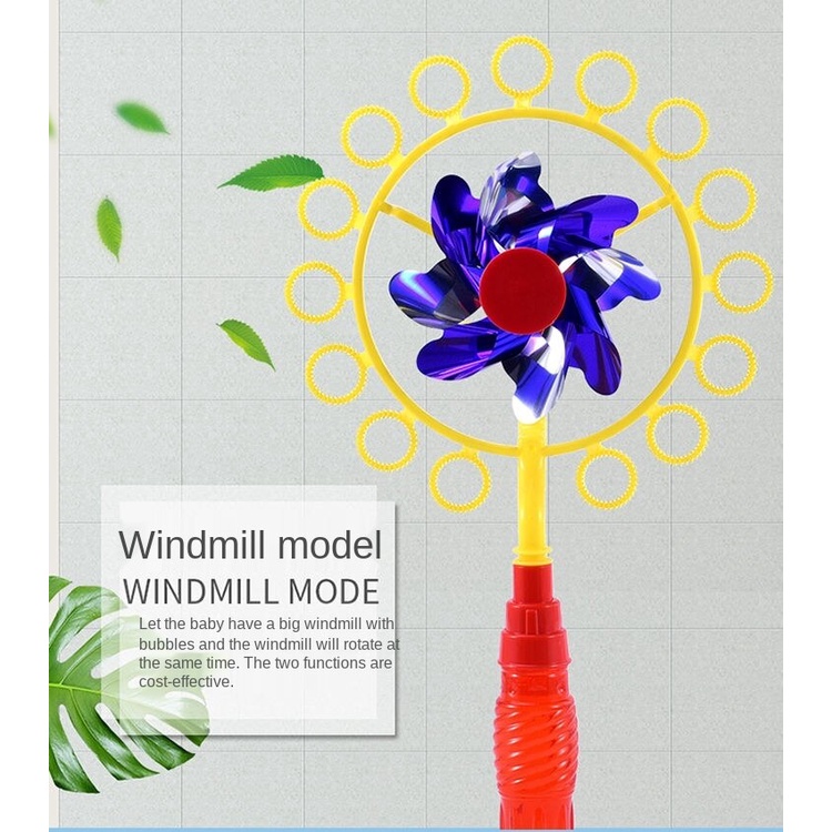 Đồ chơi thổi bong bóng hình cối xay gió kèm ống thổi cho bé