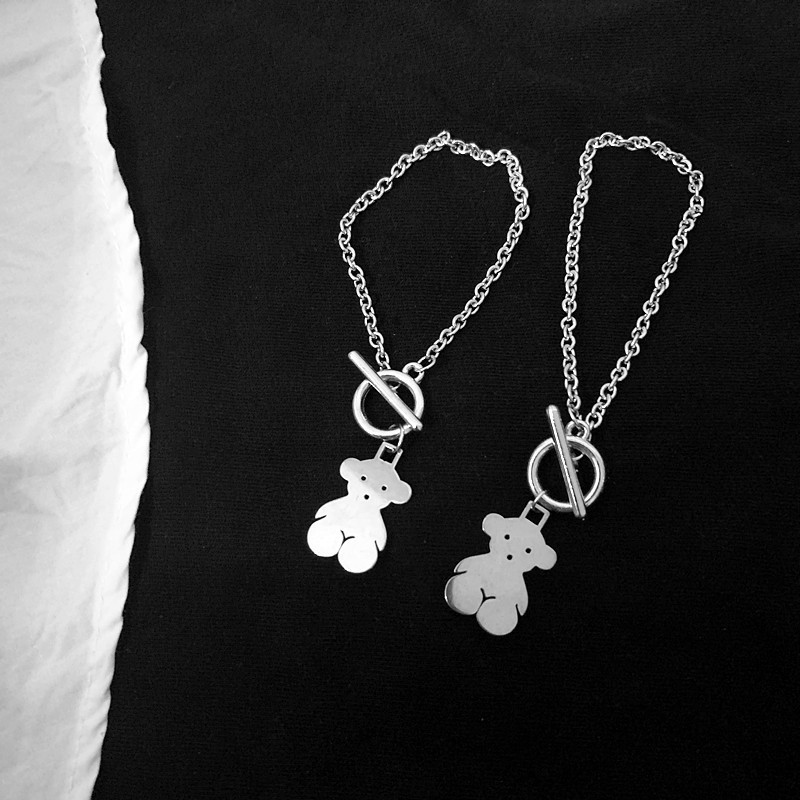 Vòng Tay Kim Loại 16cm Thiết Kế Mặt Hình Gấu Thời Trang Nữ Dễ Thương | BigBuy360 - bigbuy360.vn