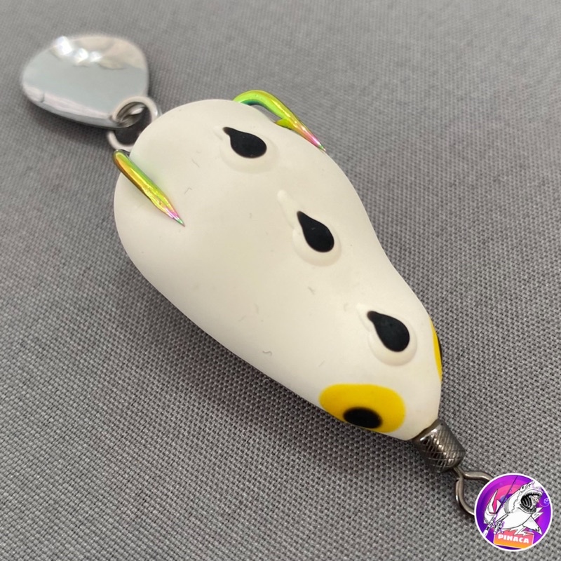 Nhái hơi KHỦNG LONG PIHACA 2 mồi giả câu lure cá lóc giá rẻ có mồi nổi và lửng mini màu trắng ngọc trinh chính hãng