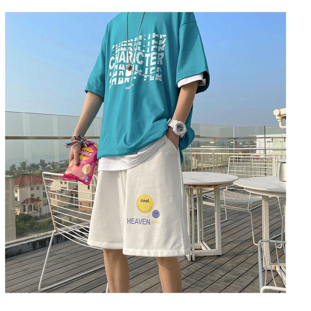 Quần Short Hè Ngắn HEVEN Mặt Cười Siêu KUTE , Cotton Mịn Siêu thấm Hút Thoải Mái Hoạt Động Mã SP MC003