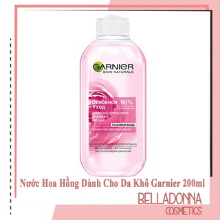 Nước Hoa Hồng Dành Cho Da Khô Và Da Nhạy Cảm Garnier Vegan 200ml