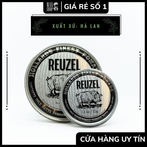 Sáp Vuốt Tóc Nam Reuzel Bạc - Concrete Hold Matte Pomade ⚡Chính Hãng⚡Độ Giữ Nếp 10/10, Độ Bóng 0/10, Dễ Gọi Rửa Waxshop