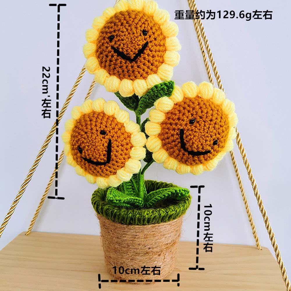 Thú Nhồi Bông Hình Hoa Hồng Đan Len Thủ Công Cho Bé