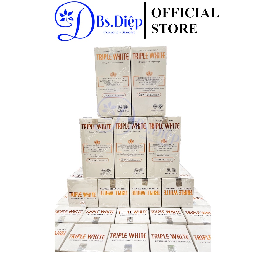 Viên uống Triple White chống nắng trắng da Glutathione 1200 mg (Hàng Mỹ) | BigBuy360 - bigbuy360.vn