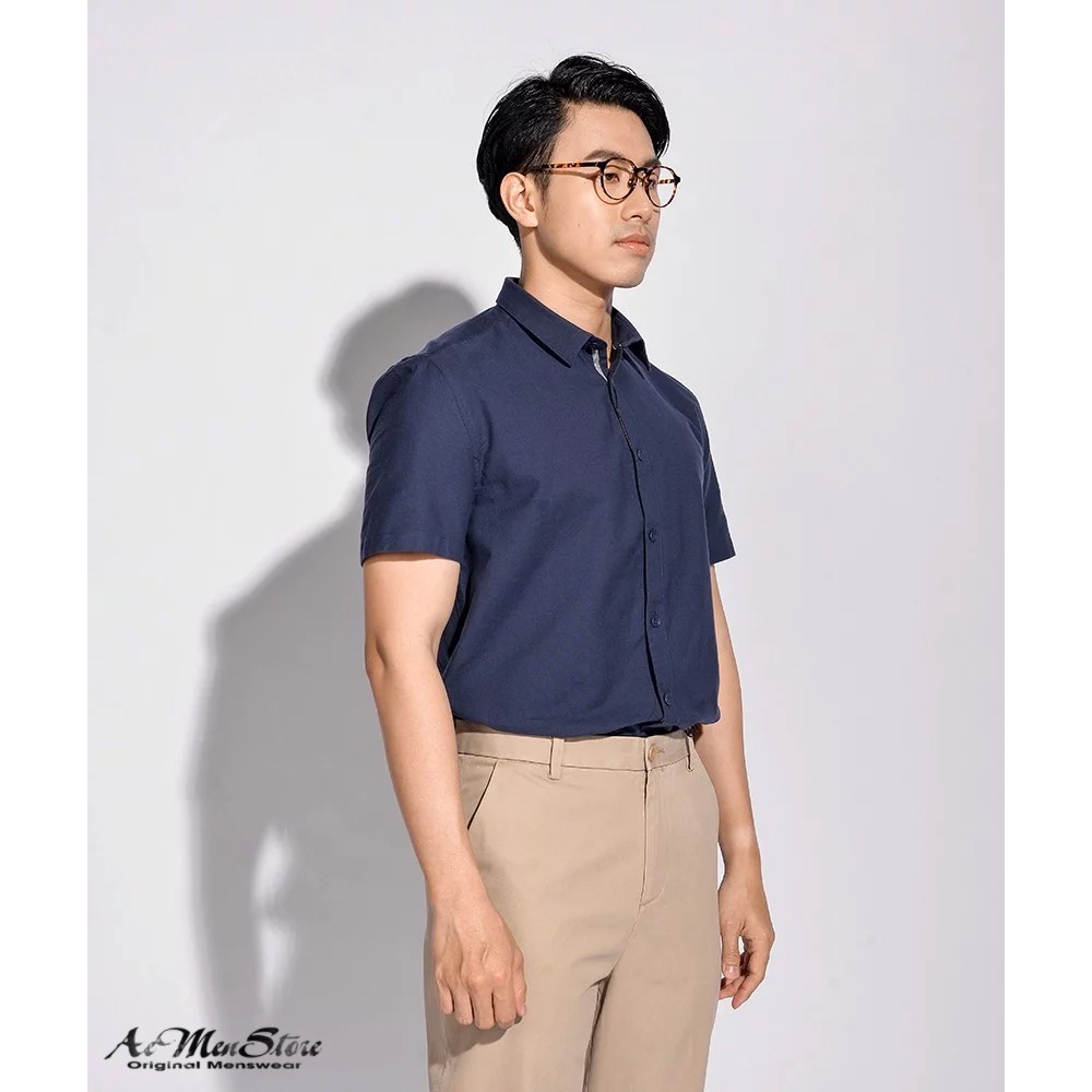Áo sơ mi nam ROUTINE ngắn tay cổ bẻ Oxford form fitted 510S20SHS004
