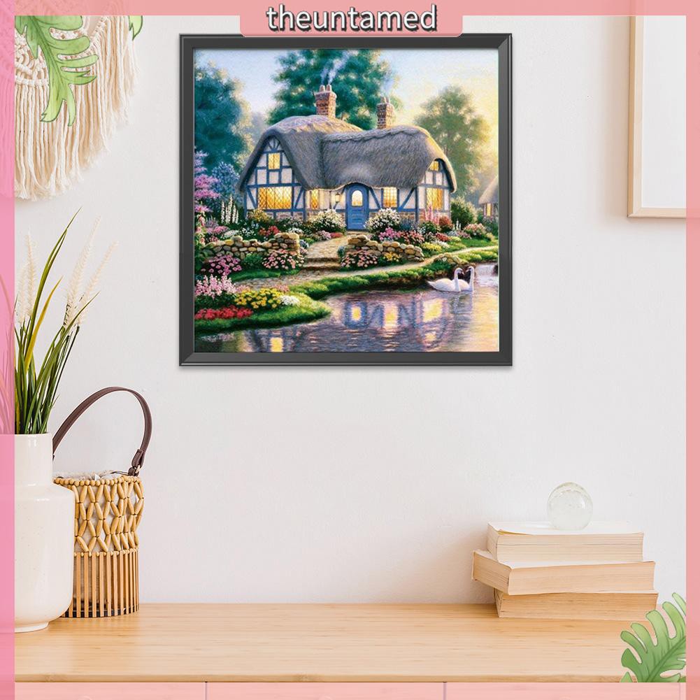 Bộ Tranh Thêu Chữ Thập Hình Ngôi Nhà 11ct 40x40cm