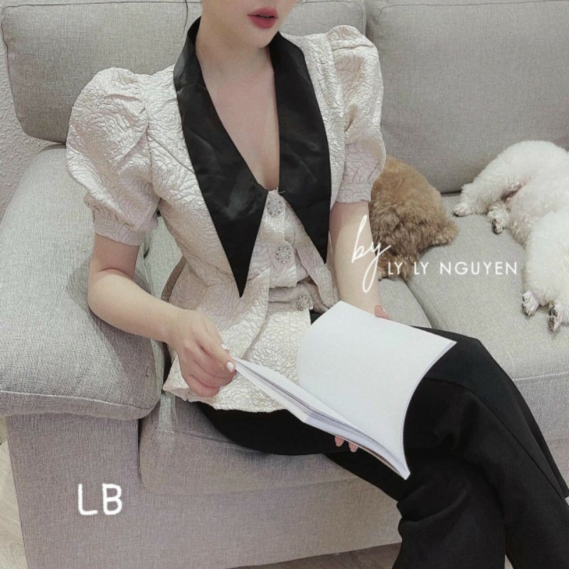 💯 Áo gấm tay bồng dáng peplUm cực xinh 💯