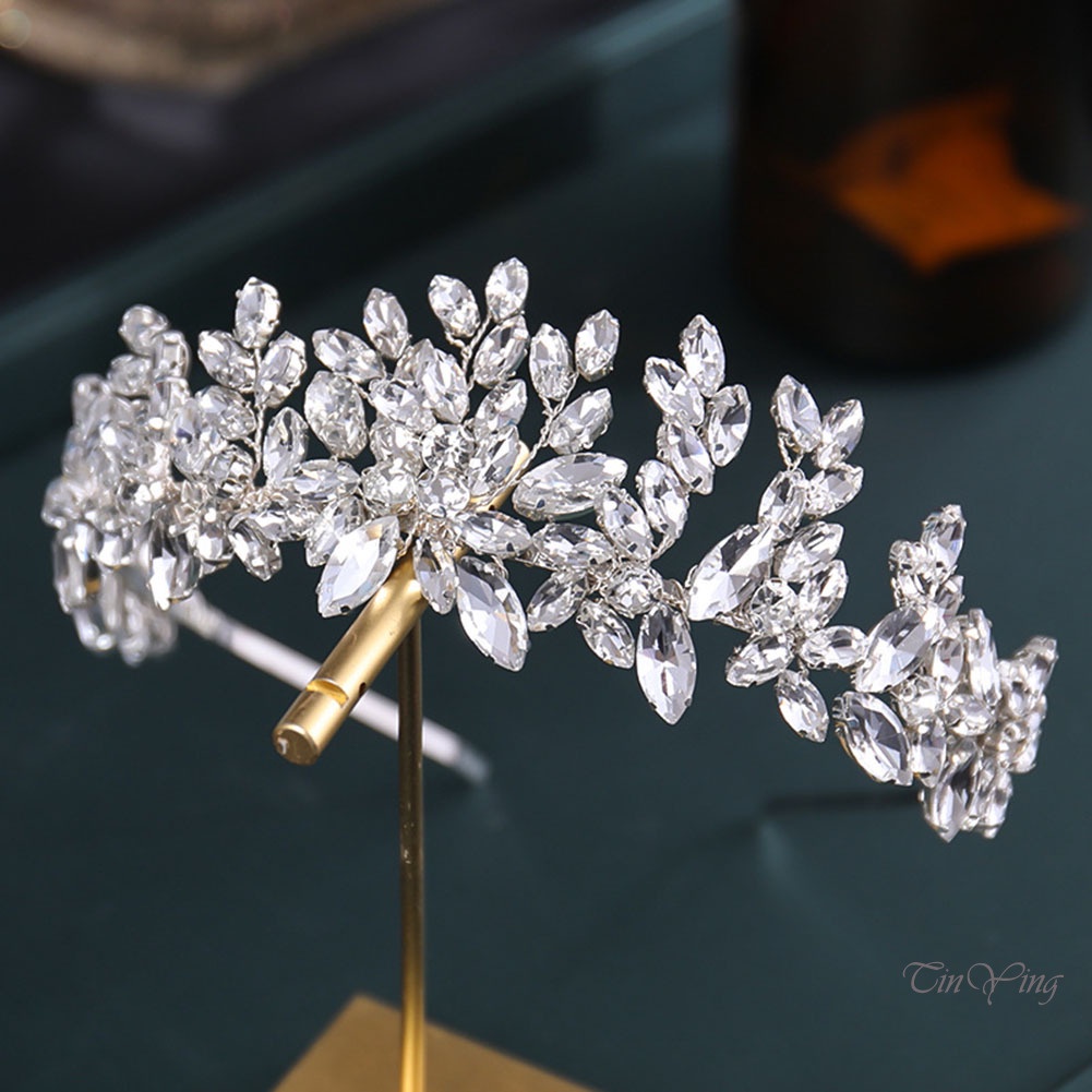 GETNOIVAS Băng Đô Cài Tóc Hình Lá Có Thể Điều Chỉnh Kích Thước Cho Cô Dâu