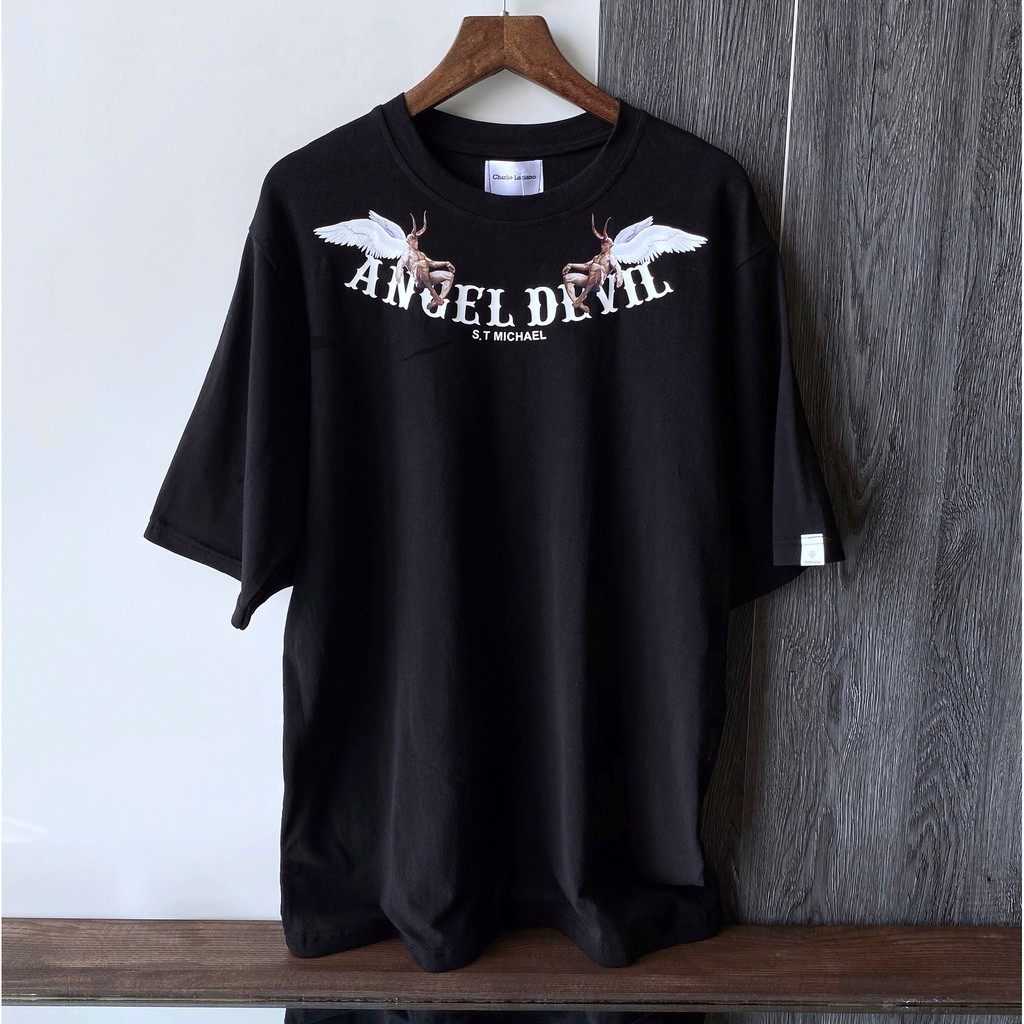 Áo thun tay lỡ Angel Devil , áo thun cotton nam nữ unisex, MSW Town | BigBuy360 - bigbuy360.vn