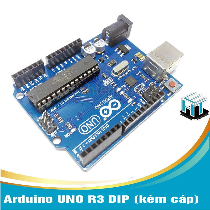 Arduino UNO R3 DIP có kèm dây cáp,Bộ nhớ flash 32 KB (ATmega328) với 0.5KB dùng bởi bootloader