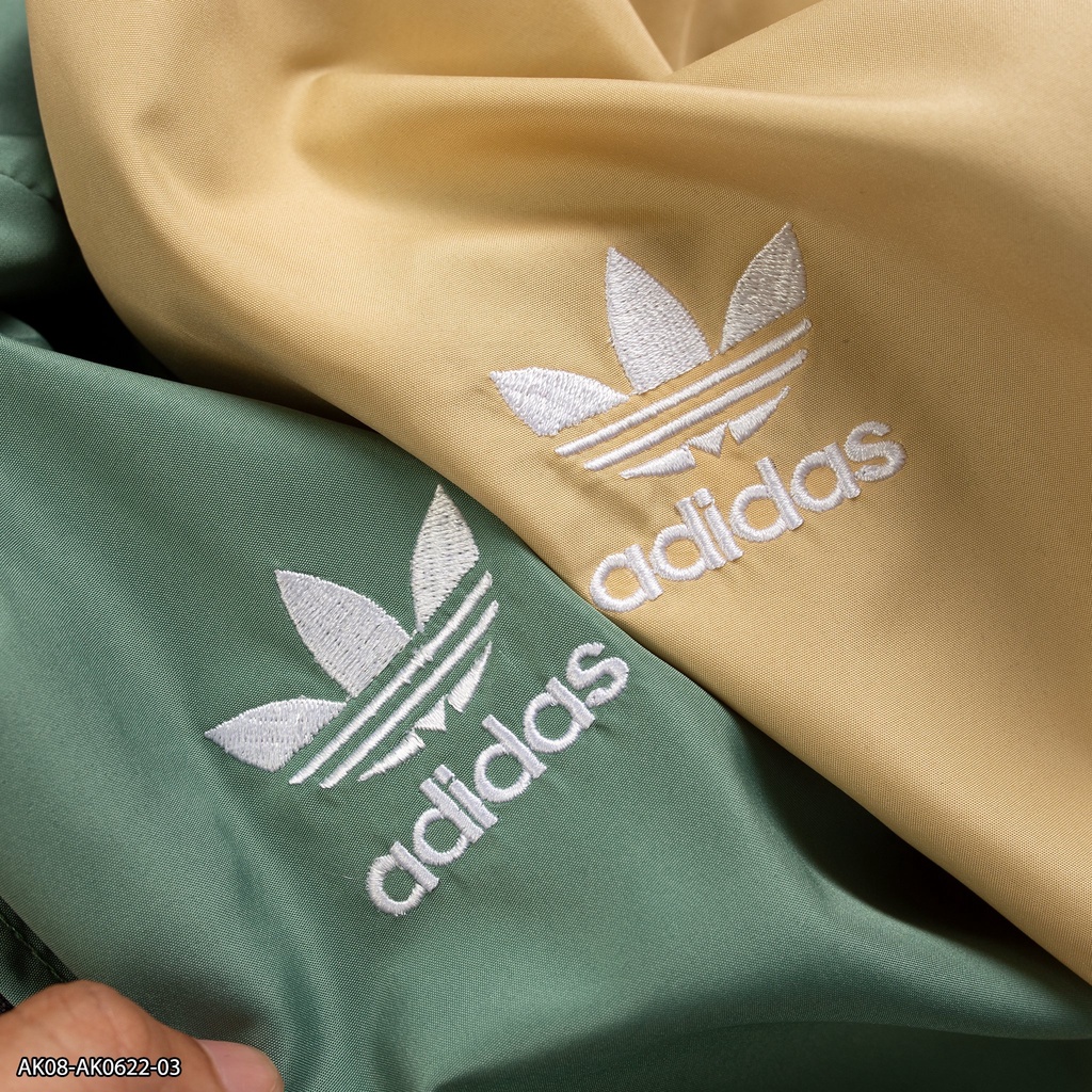 Áo khoác gió Adidas viền 3 sọc dài có mũ AK08 - áo khoác nam VNXK