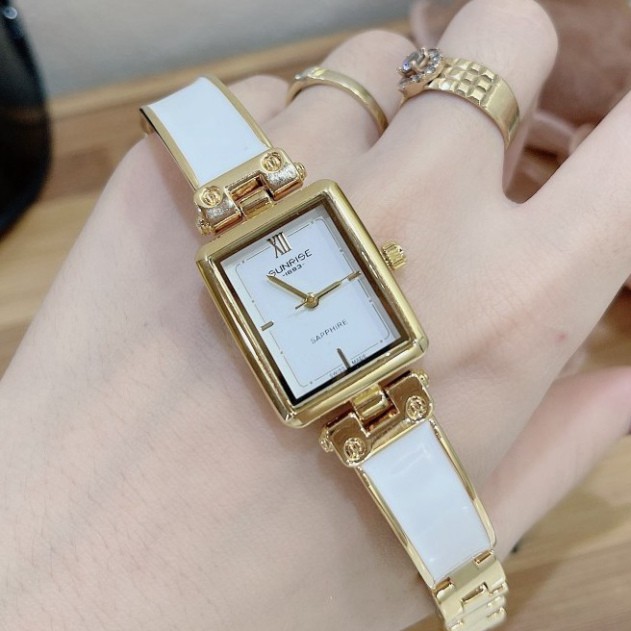 (Sunrise nữ) Đồng hồ nữ Sunrise mặt vuông, kính chống xước, máy nhật, bảo hành 12 tháng | BigBuy360 - bigbuy360.vn