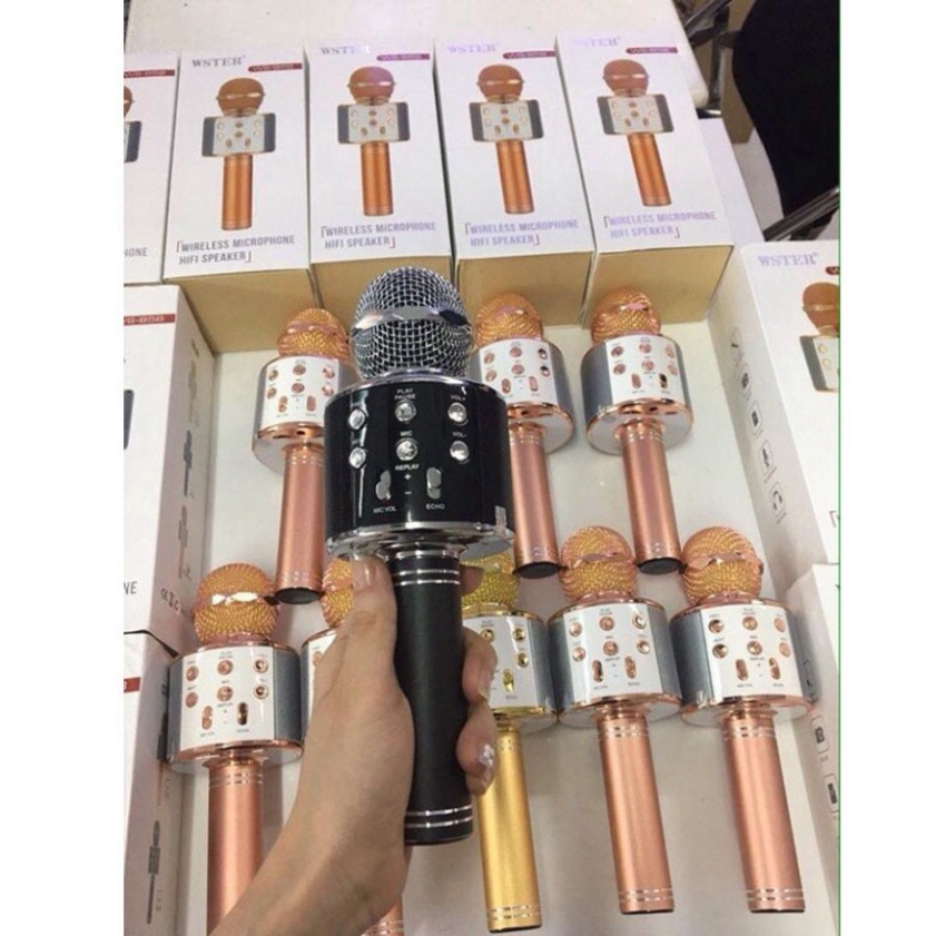 Micro Không Dây BLUETOOTH [ BẢO HÀNH 1 THÁNG] Tiện Dụng Chất Lượng Cao WS-858 ĐA NĂNG 6 TRONG 1 HÁT KARAOKE, | BigBuy360 - bigbuy360.vn