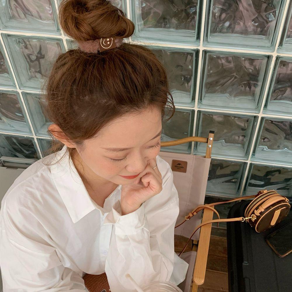 Dây Buộc Tóc Co Giãn Phối Lông Đơn Giản Cho Nữ