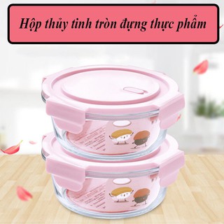 Hộp cơm thủy tinh tròn 400ml
